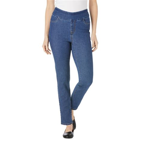 woman within pull on jeans